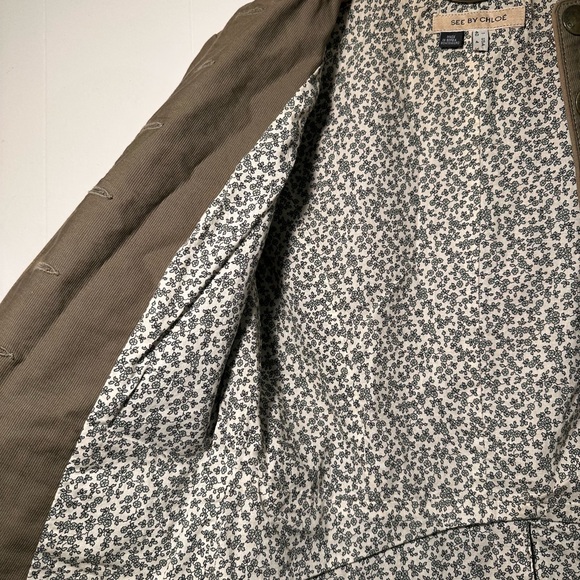 See by Chloe Olive Green Military Style Jacket - Picture 6 of 7